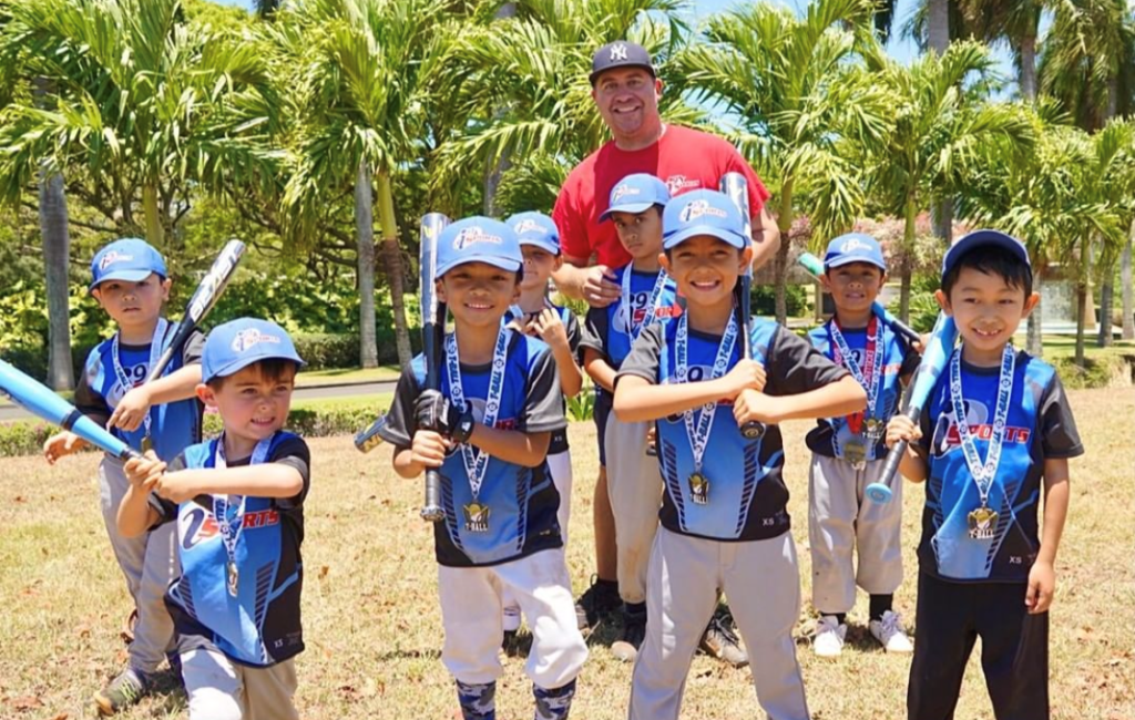 Youth baseball team in Hawaii.